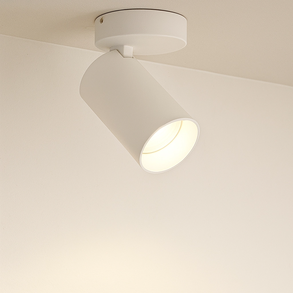 Witte opbouwspot Mono kantelbaar Witte opbouwspot Mono kantelbaar