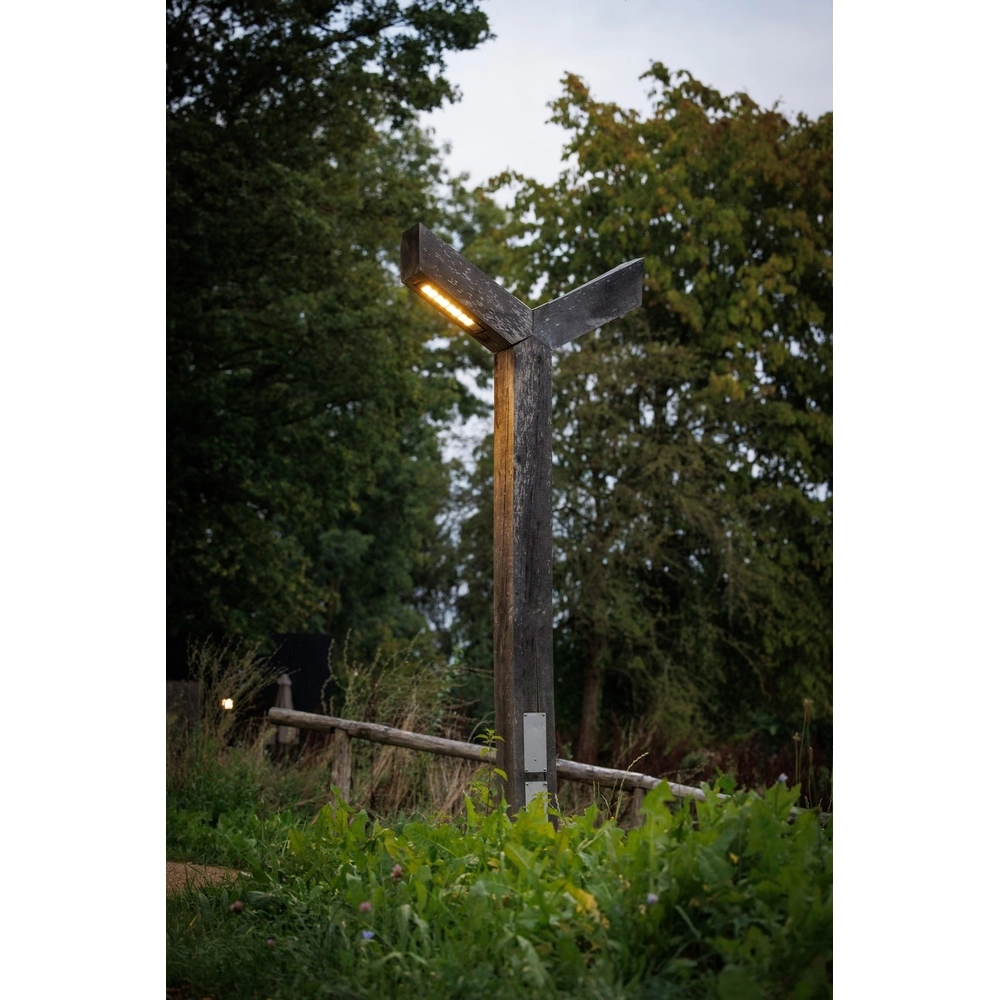 Dubbele houten straatlamp Stelle Accoya - 4M - PH07 - 3000K Timberlab 8716803514331