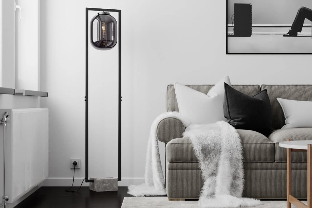 Staande lamp Dixton smoke glas By Rydéns 7391741008336