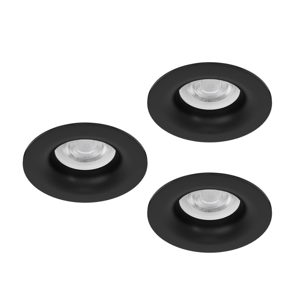 Set van 3 inbouwspots Salabate zwart Ø 8,8cm IP65 Eglo 9008606358892