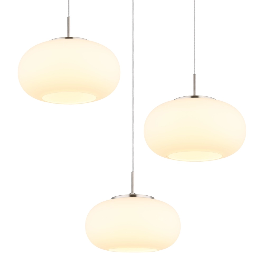 Design hanglamp Quintara 3-lichts nikkel Globo 9007371474318