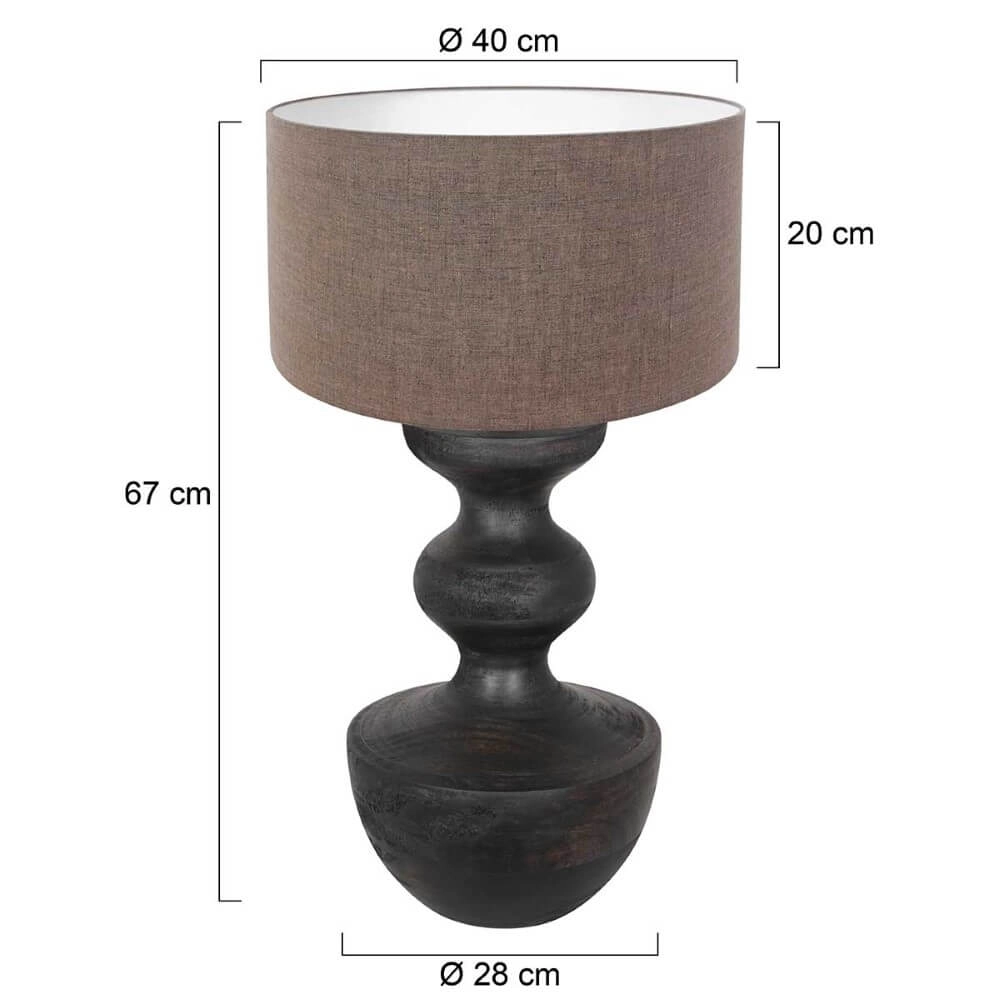 Landelijke schemerlamp Lyons S met taupe linnen kap Steinhauer 8712746166705