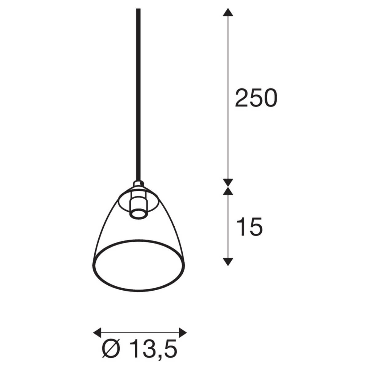 Glazen hanglamp Para Cone zwart met smoke glas SLV 4024163262385