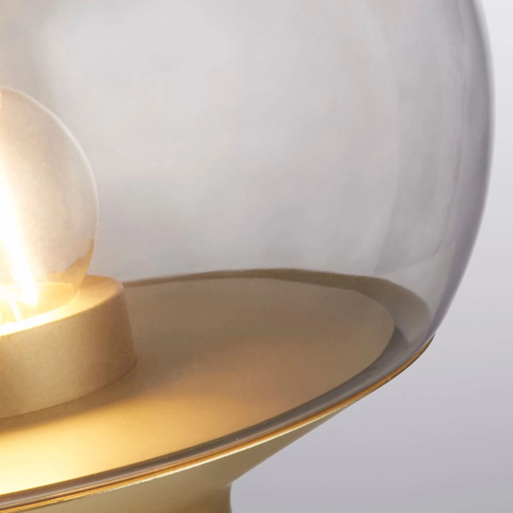 Tafellamp Tablu wit/goud met smoke kap Searchlight 5053423248646