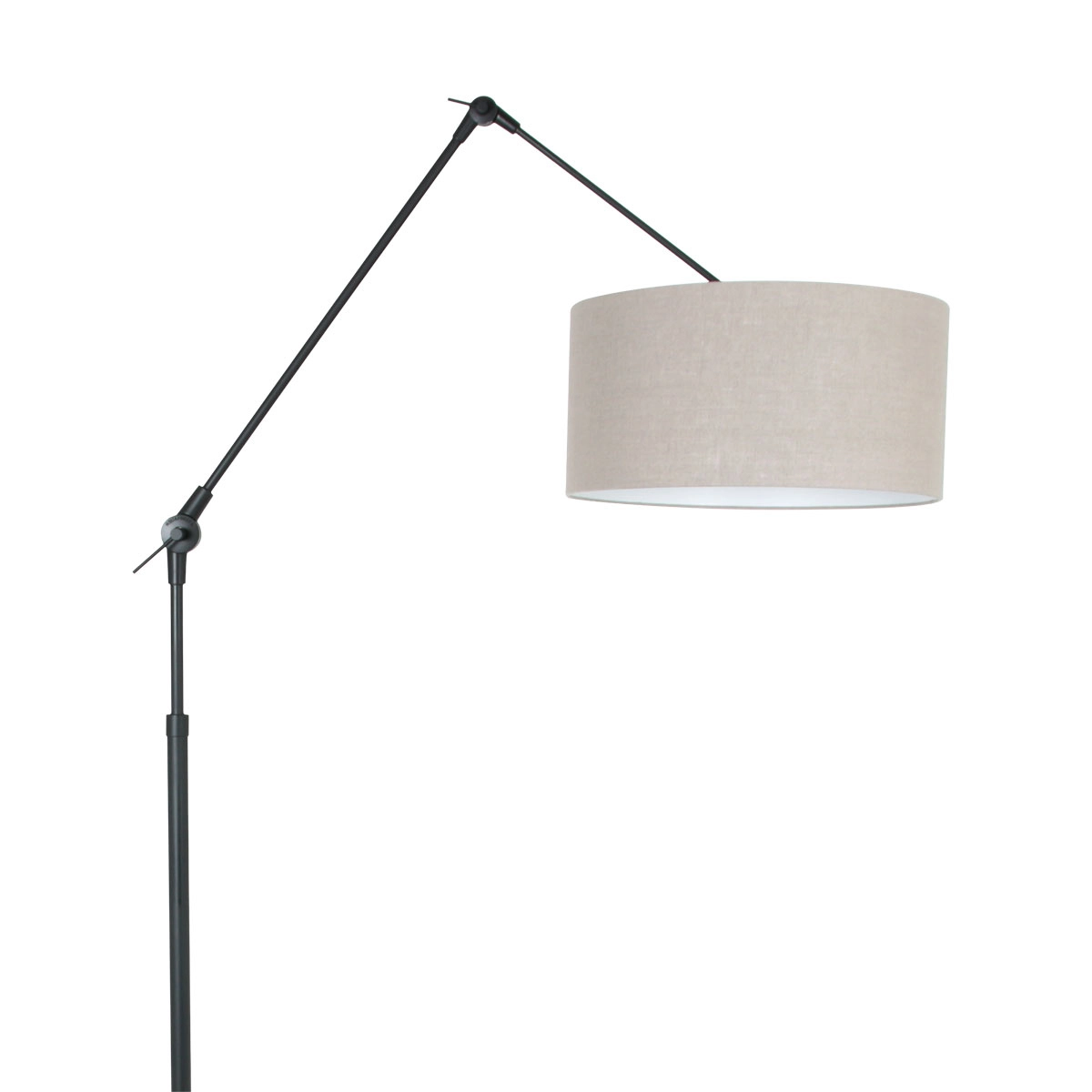 Vloer Leeslamp Prestige Chic zwart met 40cm taupe lampenkap Steinhauer 8712746145830
