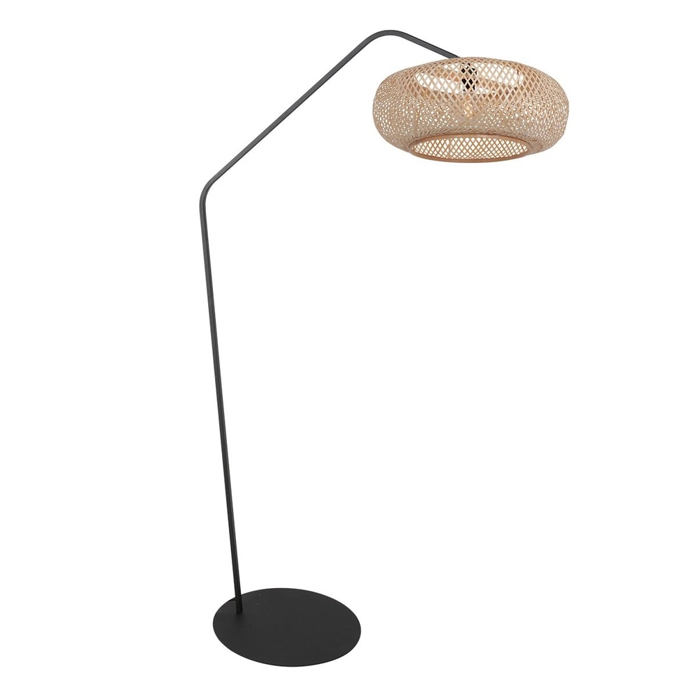 Booglamp ZigZag met rotan kap Booglamp ZigZag met rotan kap