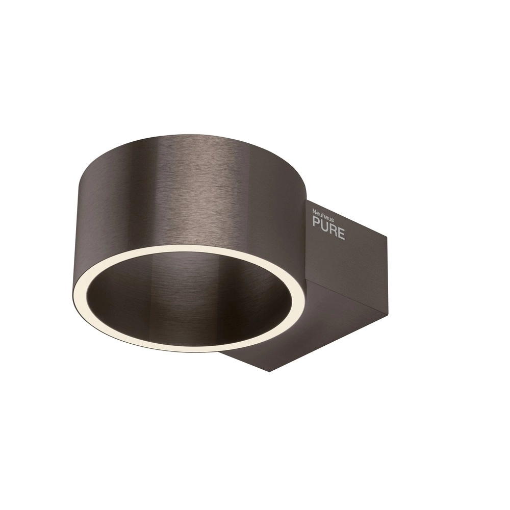 Oplaadbare wandlamp Pure Akku Clipse Donker bruin geborstel Paul Neuhaus 4012248393017
