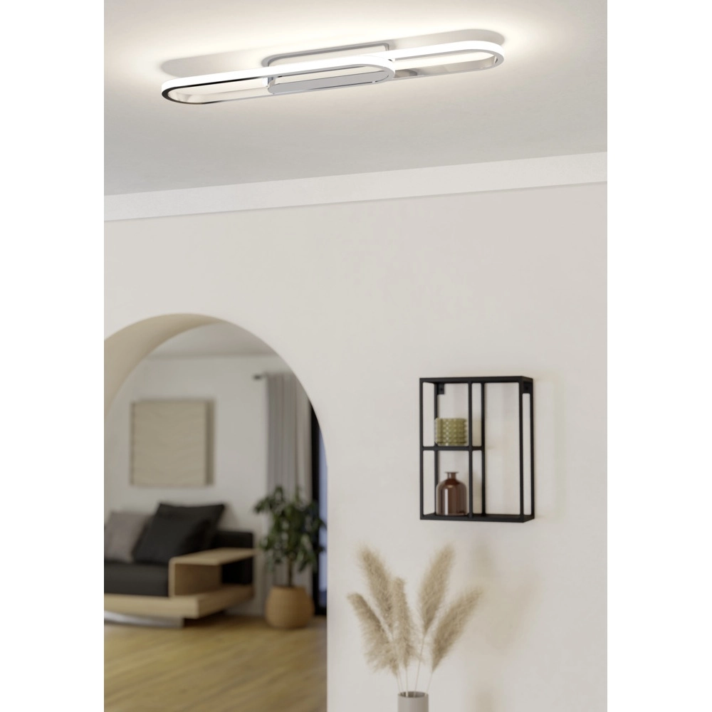 Strakke plafondlamp Conivarena chroom Eglo 9008606357123