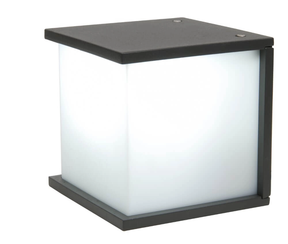Vierkante wandlamp Box Cube antraciet Lutec 4250294303080