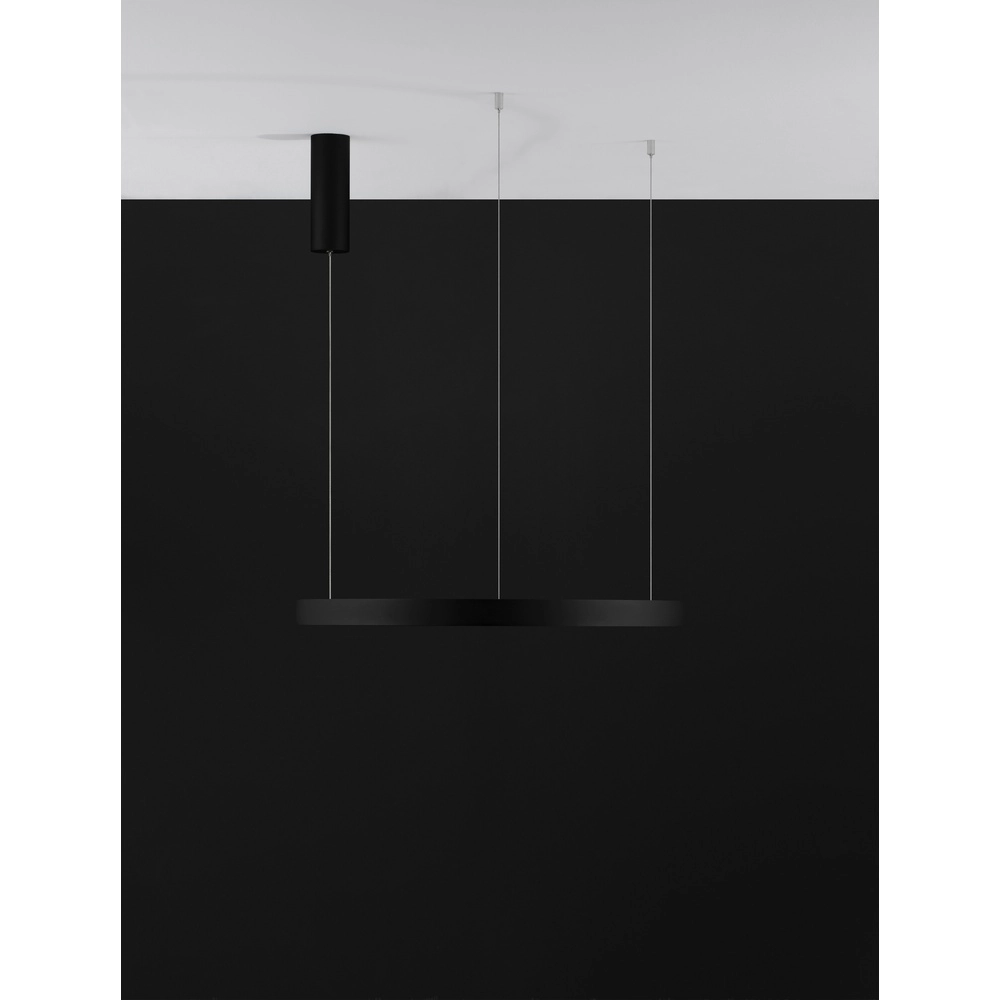 Ronde hanglamp Perrine zwart Ø 60cm Lyora 5212017438416