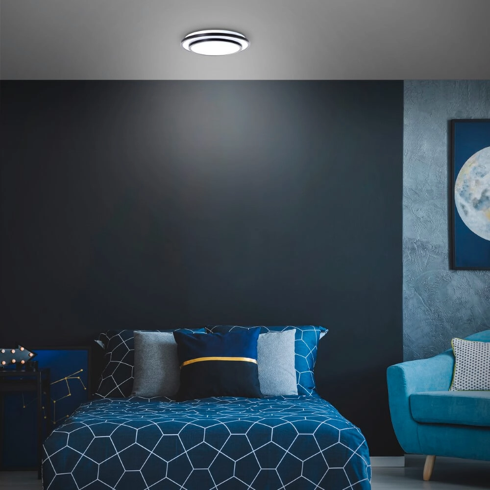 Zwarte plafondlamp Luciano Ø 34cm Brilliant 4004353426490