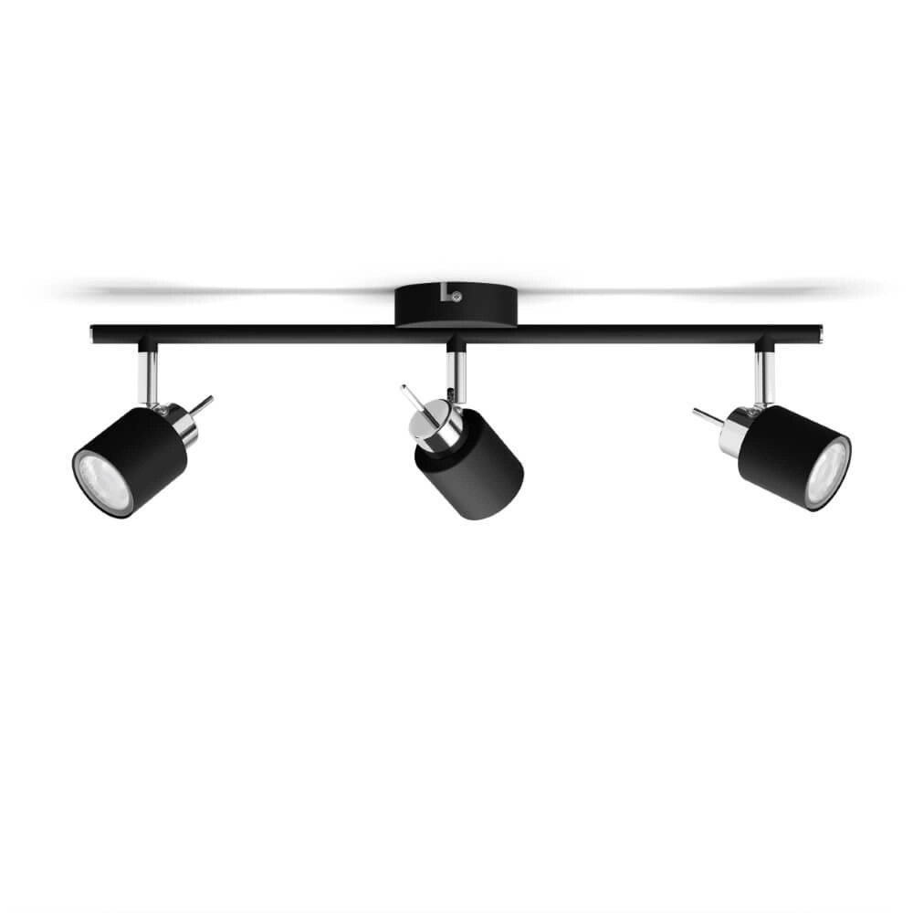 Zwarte plafondspot Meranti 3x GU10 Zwarte plafondspot Meranti 3x GU10