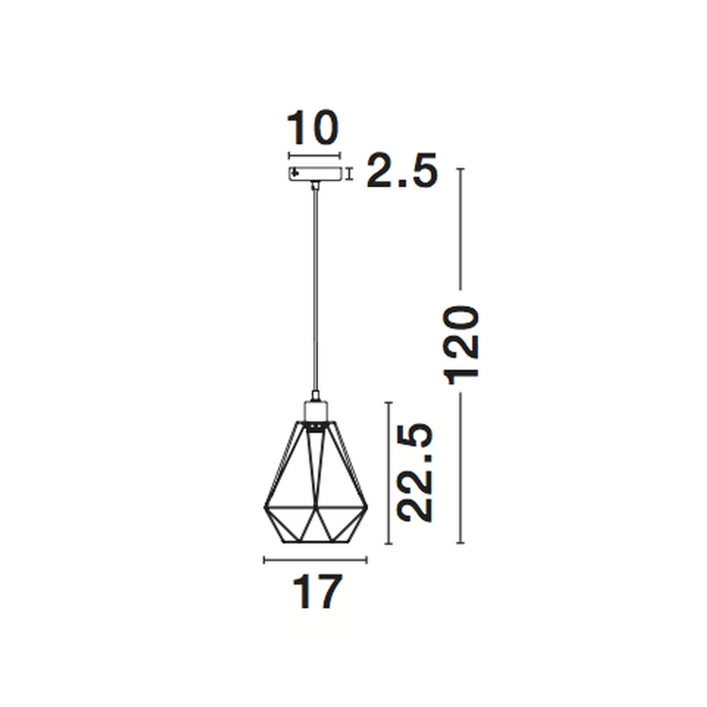 Hanglamp Paolo 1-lichts zwart Lyora 5212017407931