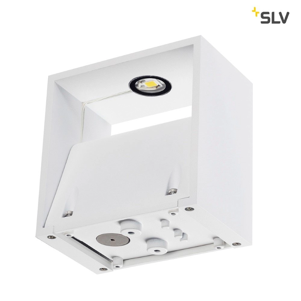 Hoekige buitenlamp Logs Wall Up - Down wit SLV 4024163131339