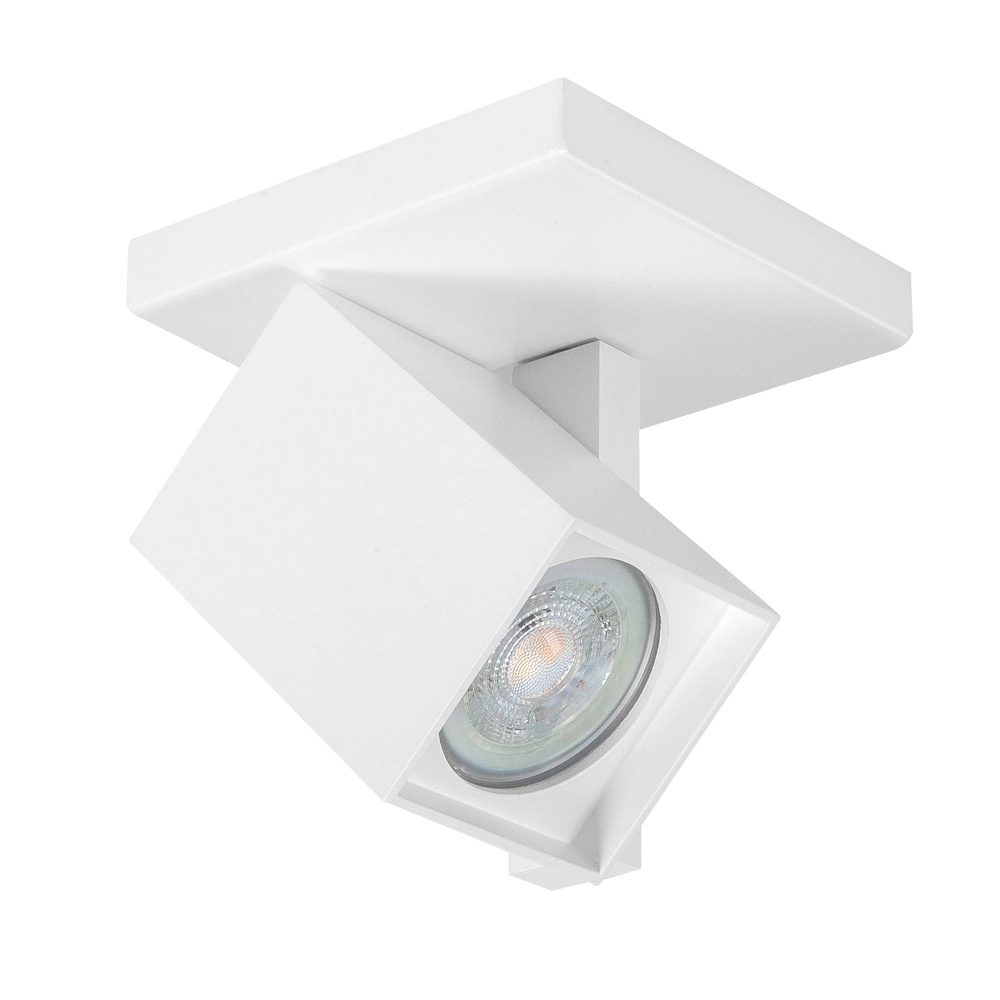 Vierkante opbouwspot Oslo wit enkel Vierkante opbouwspot Oslo wit enkel