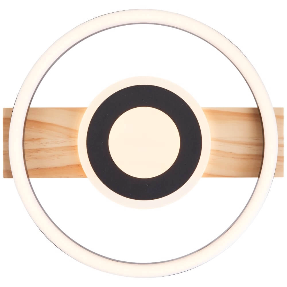 Plafondlamp Maureen Ø 37cm zwart met hout Brilliant 4004353420078
