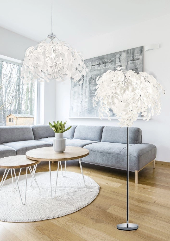 Hanglamp met blaadjes Leavy 38cm grijstint Trio 4017807301984