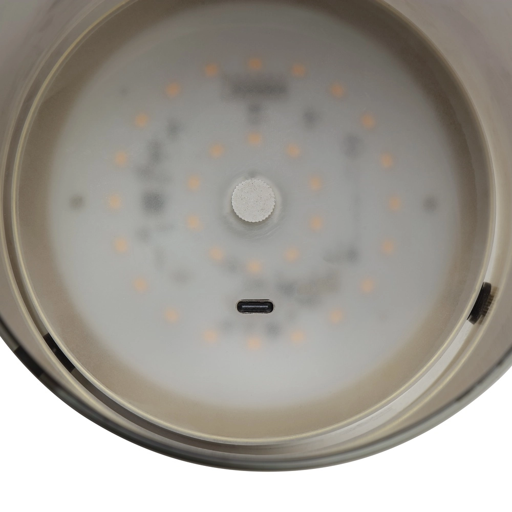 Tafellampje Lumeo messing met smoke glas Ø 13cm Brilliant 4004353463594