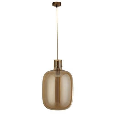 Hanglamp Glas Barrel roodkoper met amber glas Searchlight 5053423188362