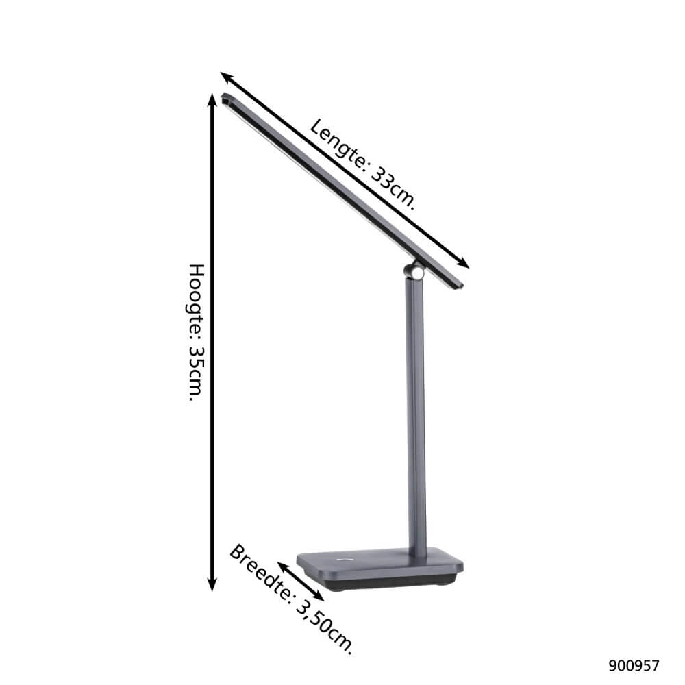 Led bureaulamp Iniesta antraciet Eglo 9008606277919