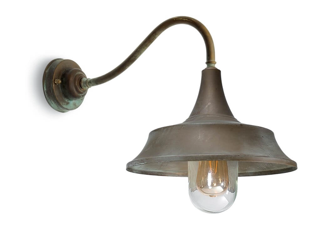 Rechte buitenlamp Atelier verouderd messing