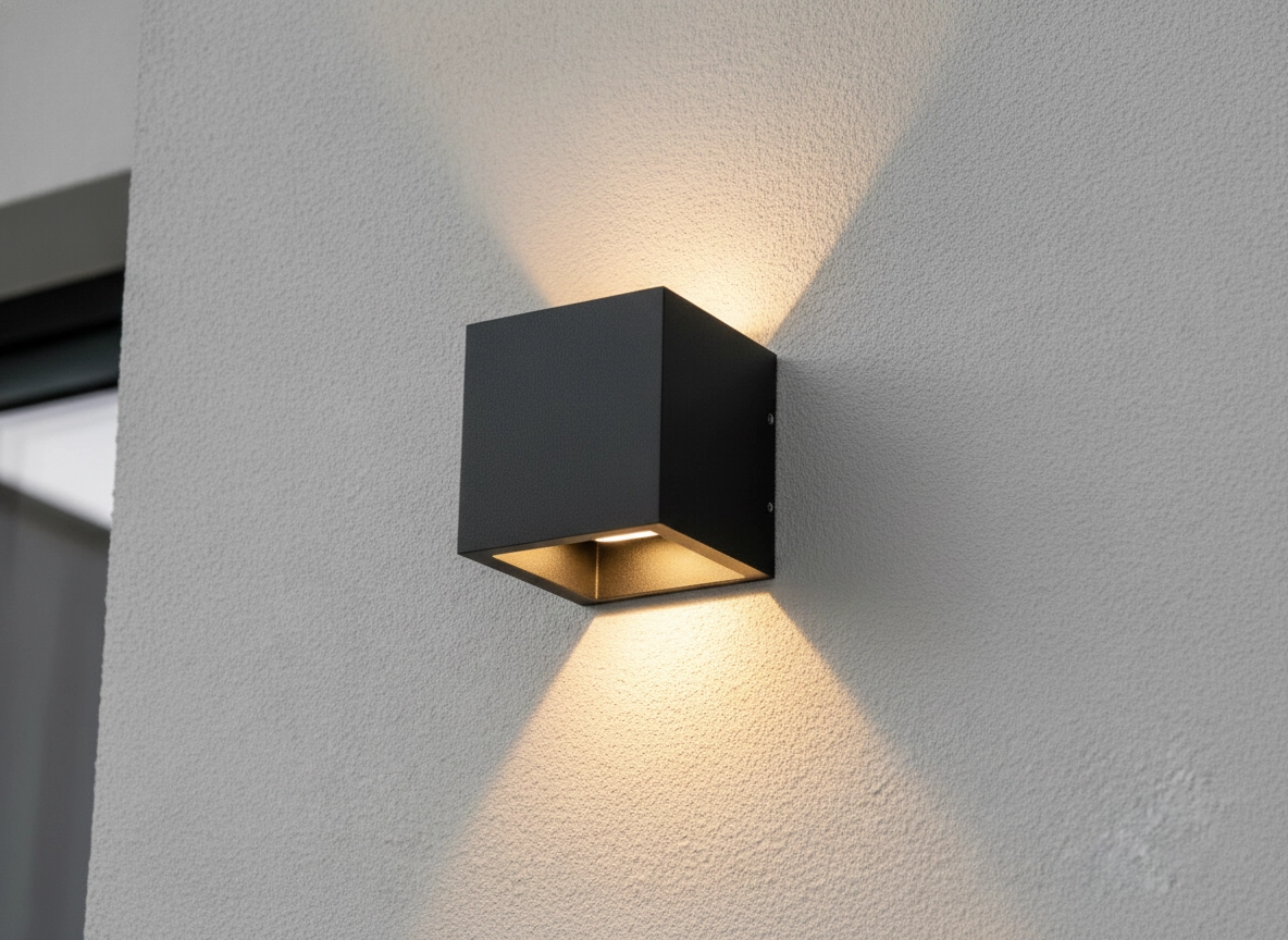 Design wandlamp Cube zwart vierkant