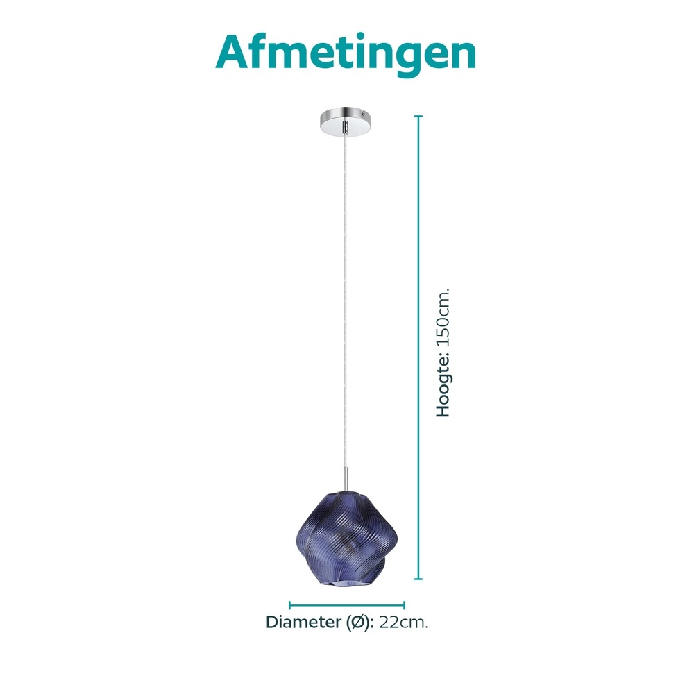 Hanglamp design Vicenne blauw Eglo 9008606405220