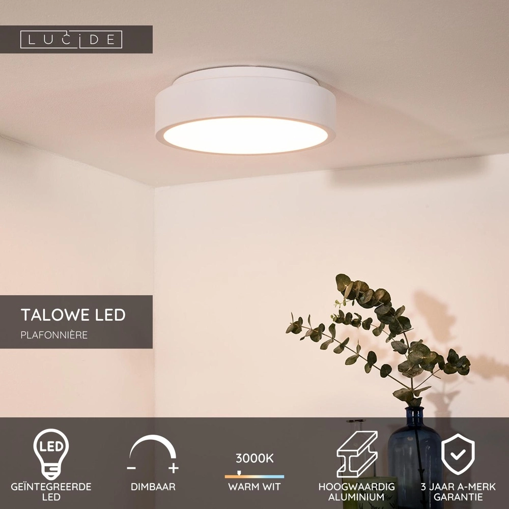 Plafonniere Talowe Led Ø 30cm wit Lucide 5411212460622