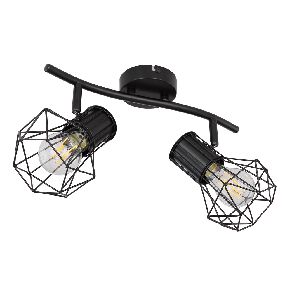 Plafondlamp Priska 2-lichts zwart Globo 9007371400171