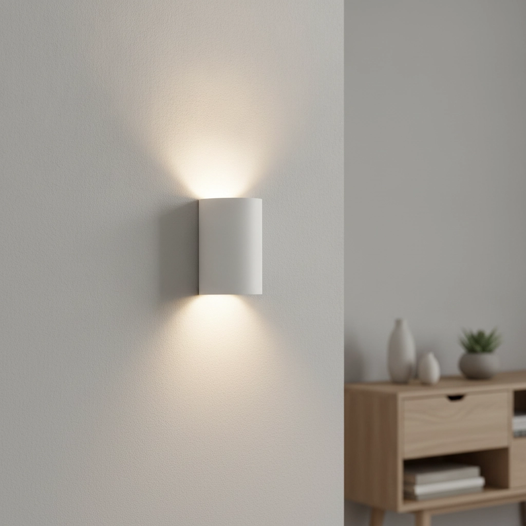 Unieke wandlamp Nantes wit met ribbels