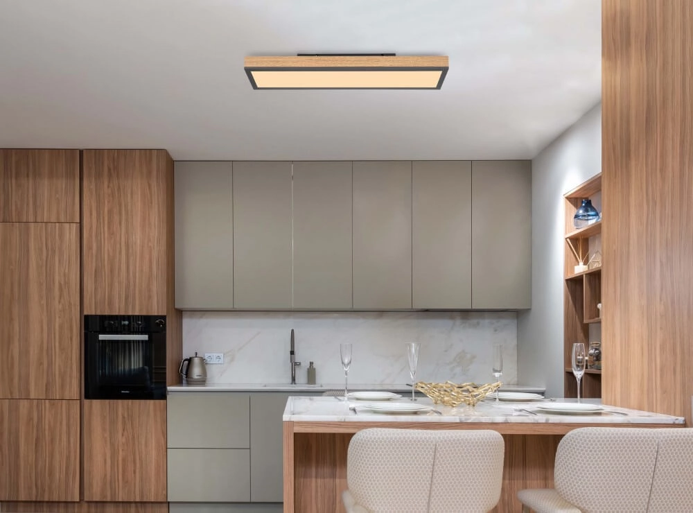 Houten led plafondlamp Doro 60x15cm Globo 9007371417780