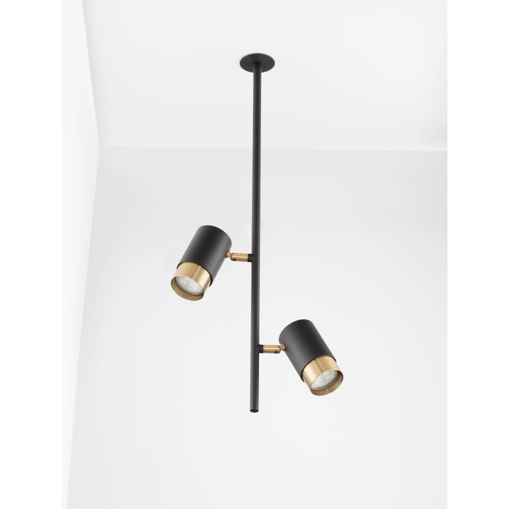 Plafondlamp Pongo inbouw dubbel zwart en goud Lyora 5212017441713