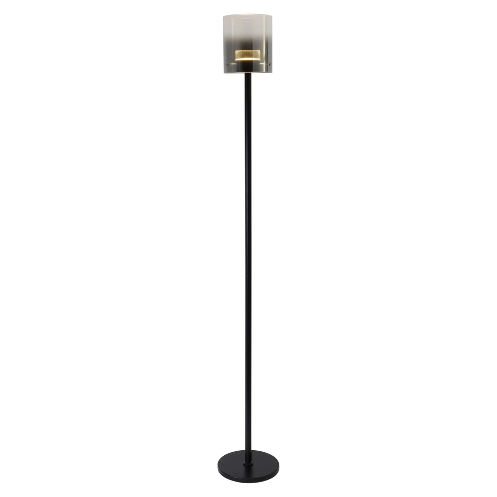 Vloerlamp Salerno zwart met smoke glas