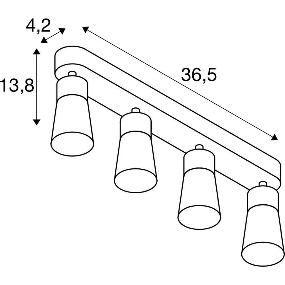 Spot Puri 2.0 Cone zwart 4-lichts SLV 4024163293785