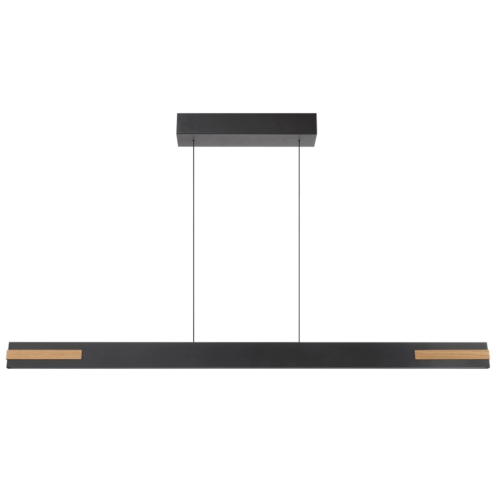 Strakke hanglamp Streamline zwart met hout Brilliant 4004353463631