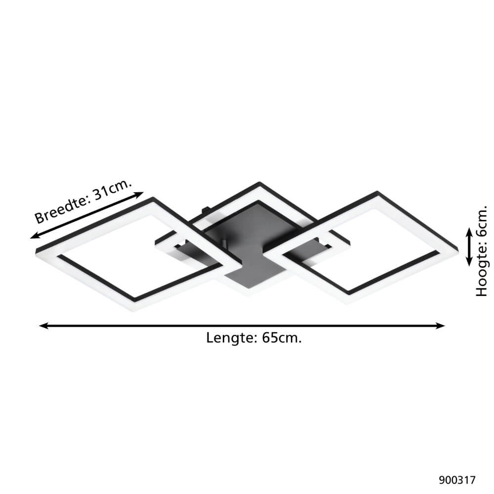 Plafondlamp Zigbee Paranday-Z 65x31cm zwart Eglo 9008606231218