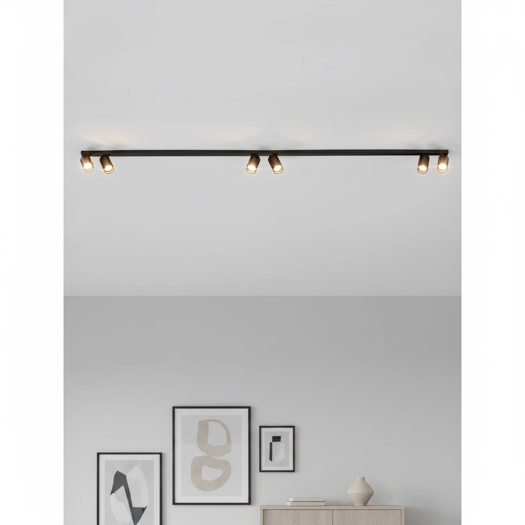 6-lichts plafondlamp Oso zwart