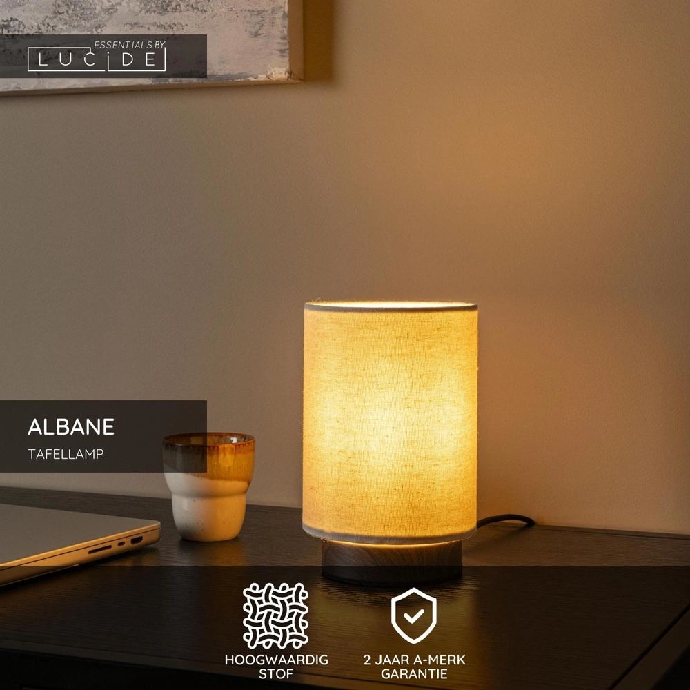 Schemerlamp Albane donker hout Ø 12cm Lucide 5411212061652