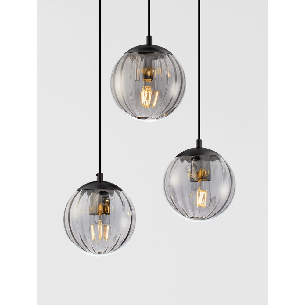 Hanglamp Abbacus 3-lichts smoke glas