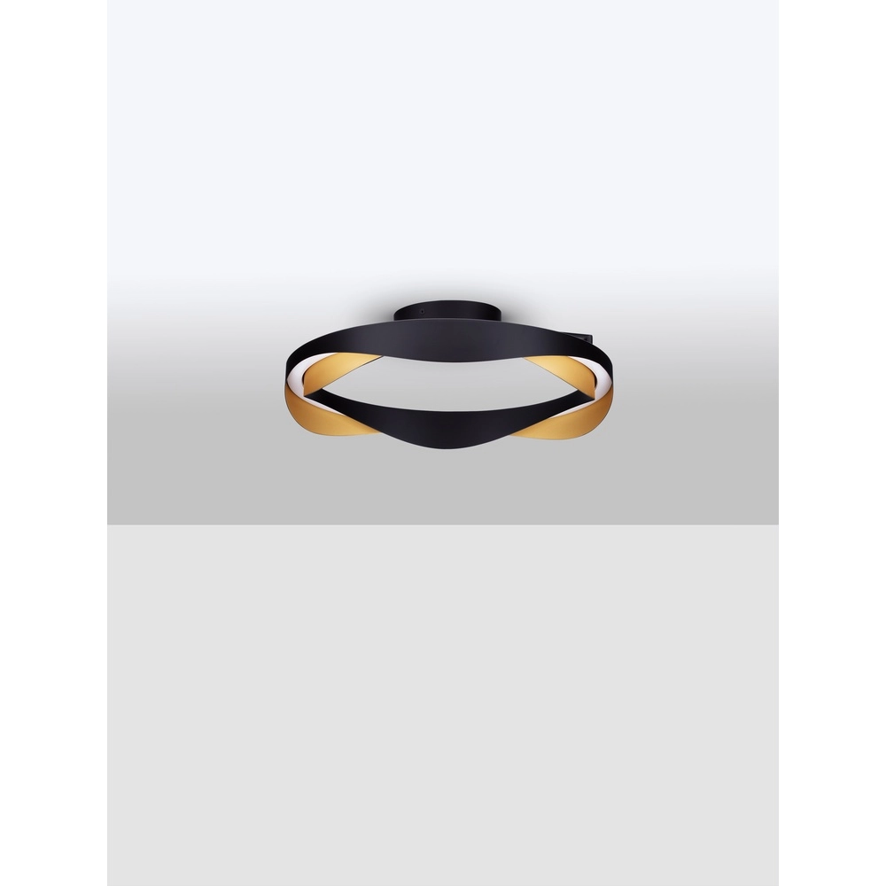 Plafondlamp Radon Ø 45cm zwart met goud Lyora 5212017452528