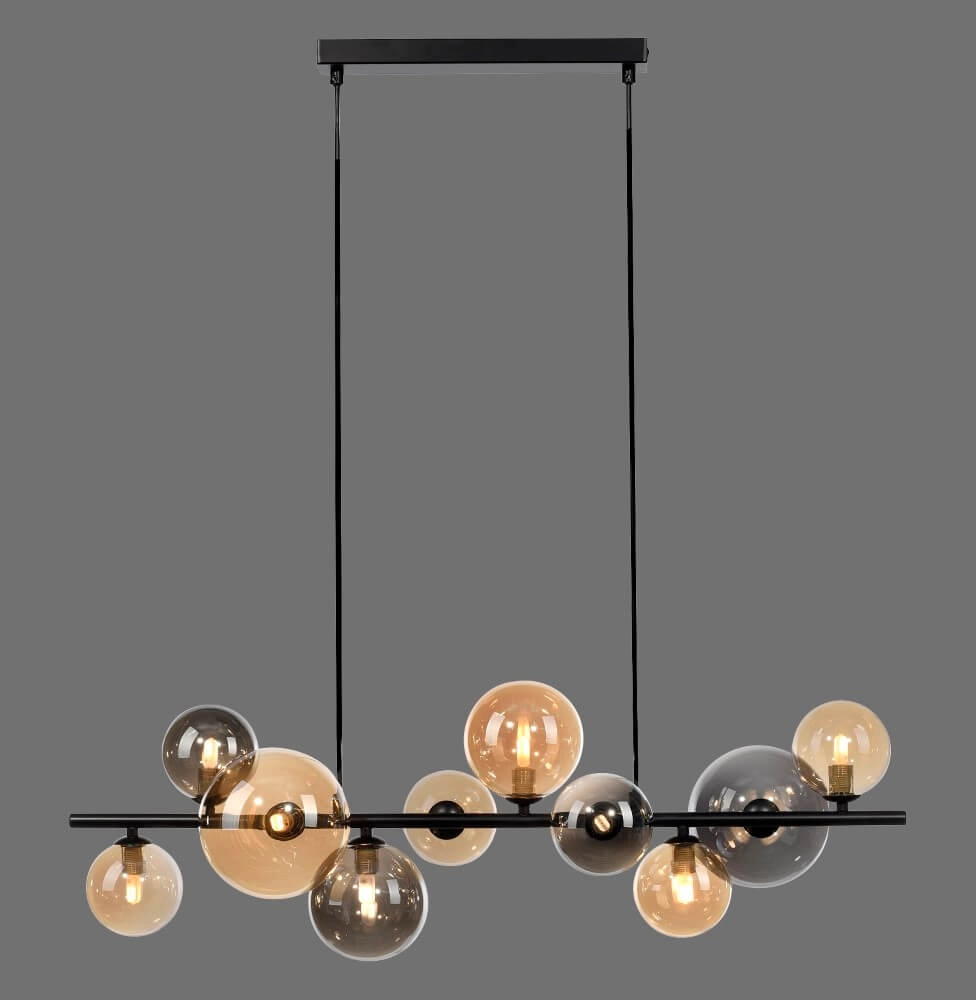 Zwarte hanglamp Popsicle design 10-lichts Paul Neuhaus 4012248375495