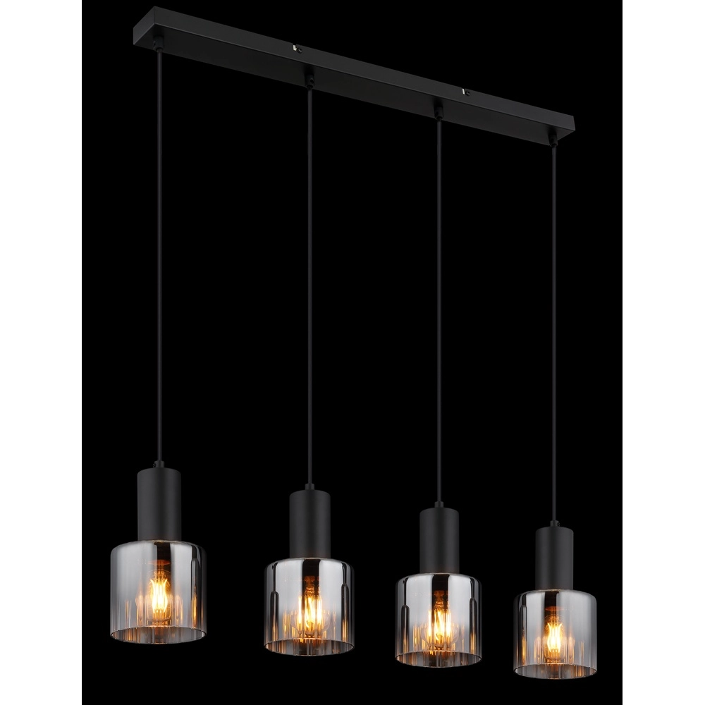Design hanglamp Jack 4-lichts zwart Globo 9007371507832