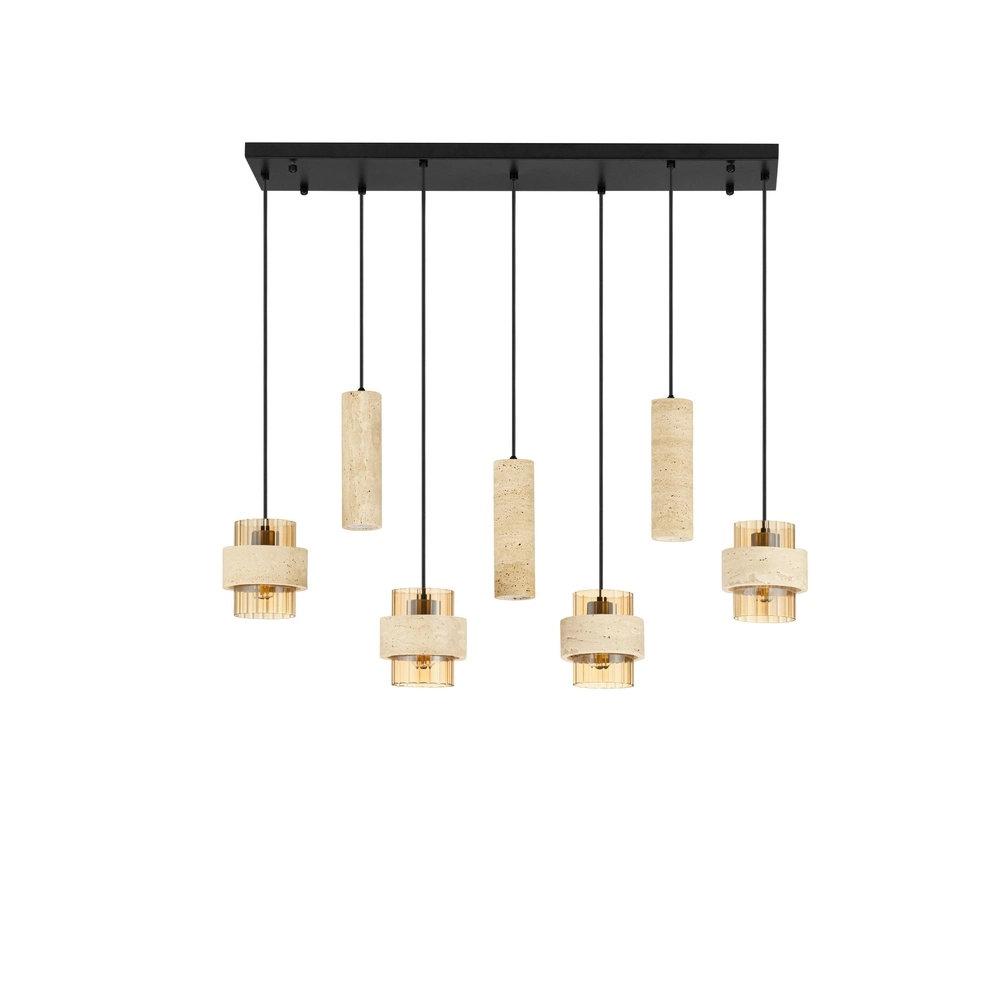 7-lichts hanglamp Melony modern zand bruin Lyora 5212063501263