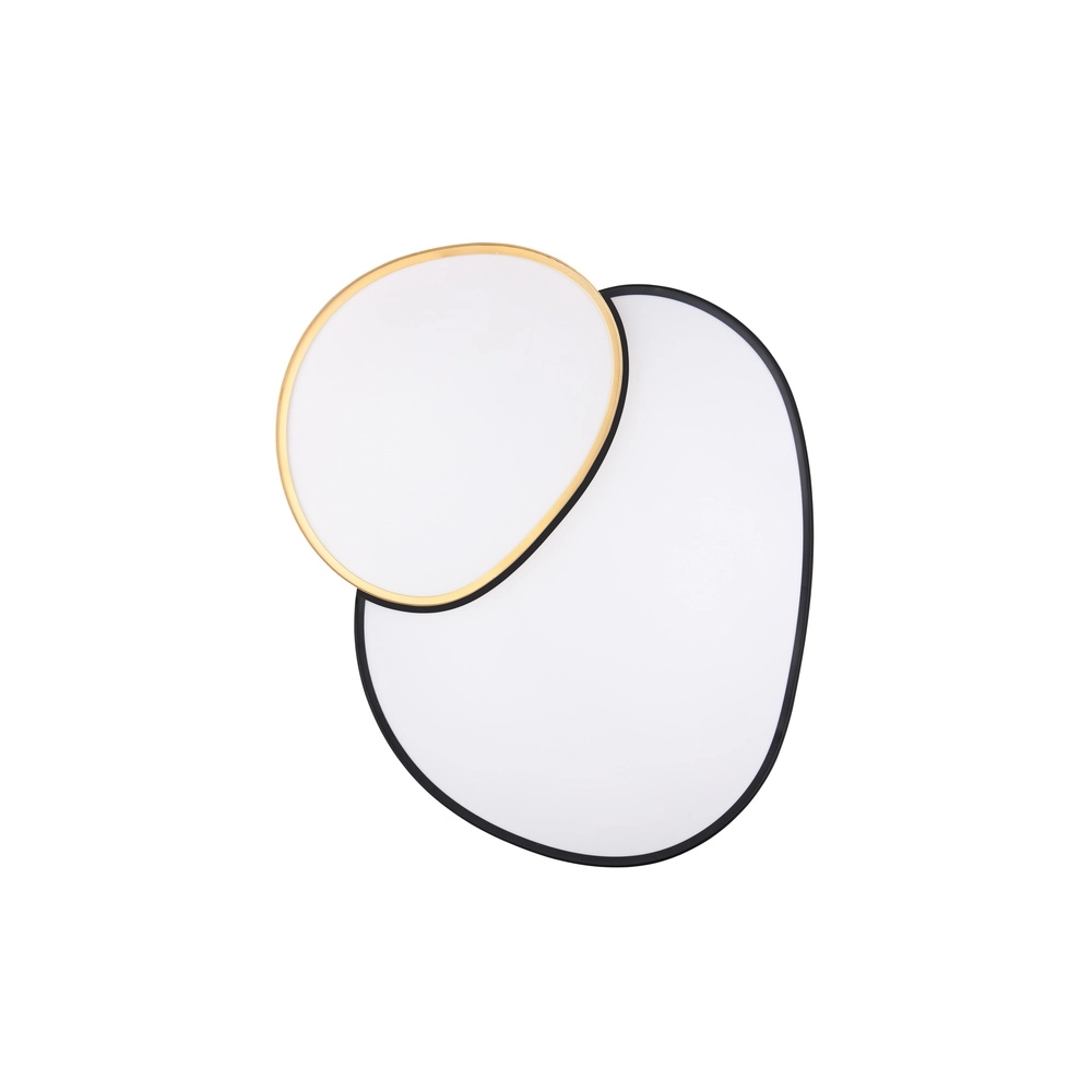 Organische plafonniere Rise 77cm zwart met goud Trio 4017807600629