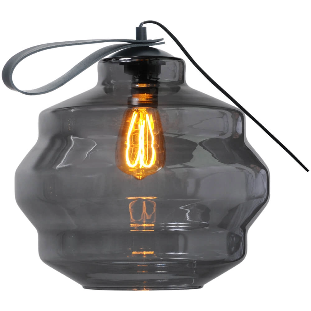 Tafellamp Porto Carry met Ball smoke glas Ø 30cm Tafellamp Porto Carry met Ball smoke glas Ø 30cm
