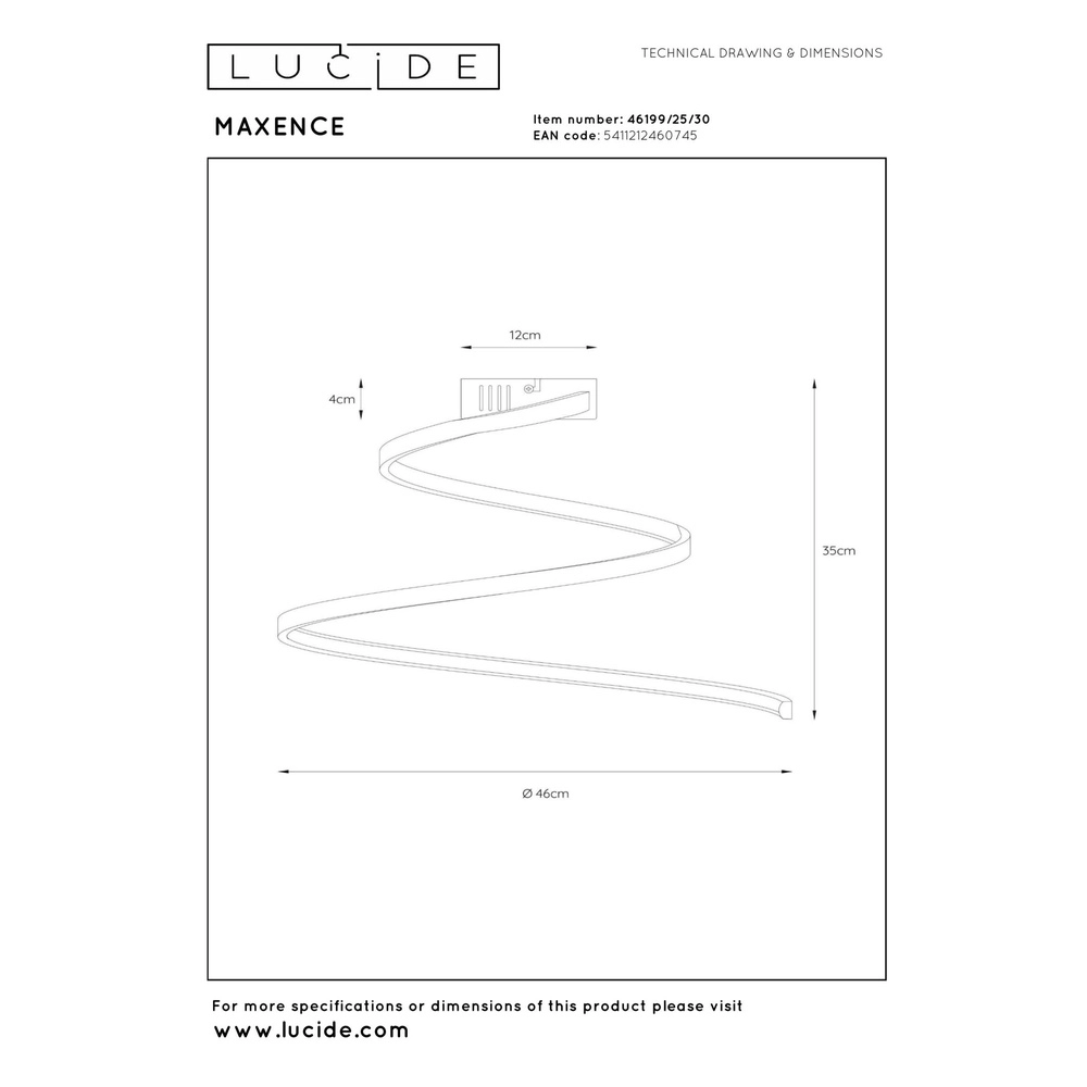 Moderne plafondlamp Maxence zwart Lucide 5411212460745