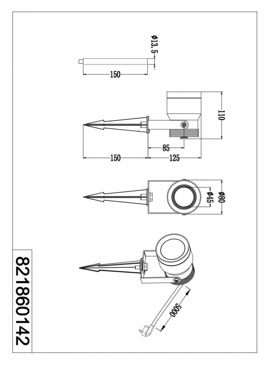 Prikspot Mareb antraciet 42,5cm Trio 4017807564143