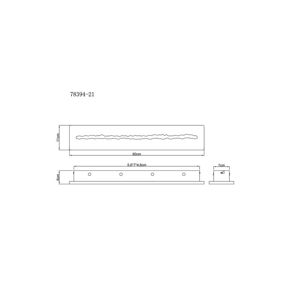 Rechthoekige wandlamp Rojas 60cm Globo 9007371592685