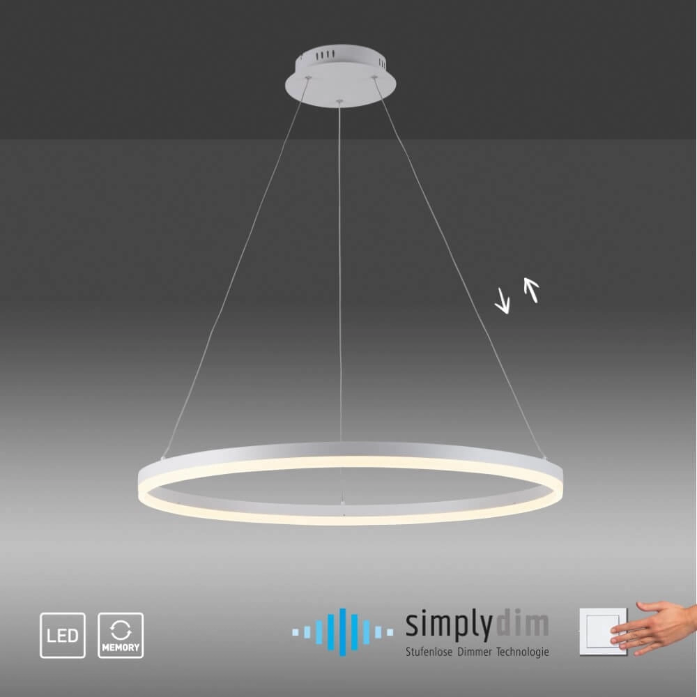 Moderne hanglamp Titus Ø 80cm wit Paul Neuhaus 4012248365373