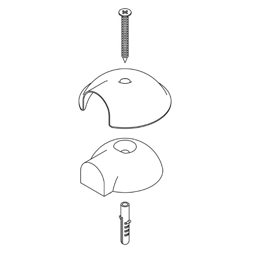 Deurstop Stelo bol Ø6,5 met nok RVS Intersteel 8714186071625